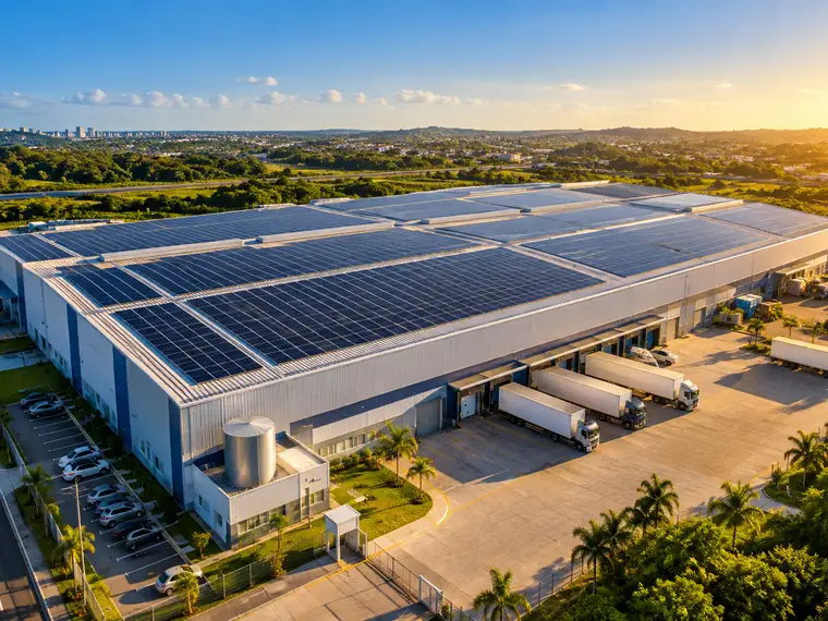 Energia solar industrial – imagem ilustrativa